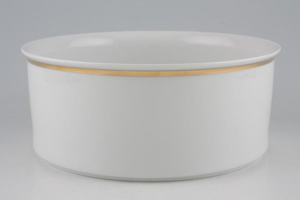 Thomas Medaillon Gold Band - White with Thick Gold Line Serving Bowl 7 3/4"