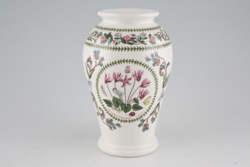 Portmeirion Variations - Botanic Garden Vase Cyclamens Repandum and Gossypium Barbadense 7"