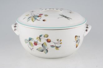 Royal Worcester Strawberry Fair - Green Edge Casserole Dish + Lid Shape 23 Size 6 / Not Fluted 1 1/2pt