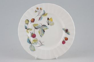 Royal Worcester Strawberry Fair - Green Edge Tea / Side Plate Fluted / Plain Edge 6 1/8"