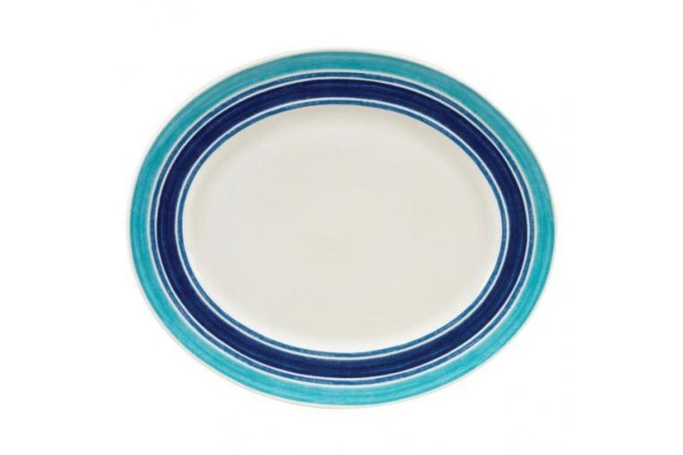 Johnson Brothers Farmhouse Kitchen - Blue Stripe Oval Platter 13 1/2"