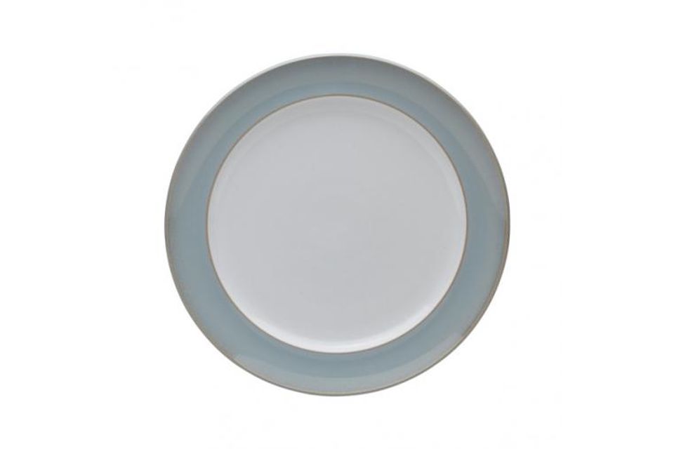 Denby Mist Dinner Plate Plain, Wide Rim 11"