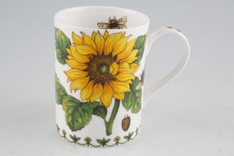 Queens Botanic Mug Straight sided - Sunflower - Bumble Bee inside 2 3/4" x 3 3/4"