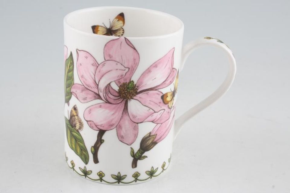 Queens Botanic Mug Straight Sided - Pink Camelia - Butterfly inside 2 3/4" x 3 3/4"