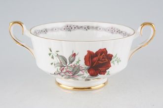 Sell Royal Stafford Roses To Remember - Red Soup Cup Ribbed Outer / Pattern on outside - 2 handles 4 3/4"