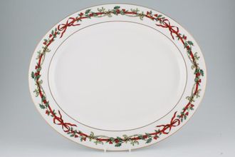 Royal Worcester Holly Ribbons Oval Platter 15 3/4"