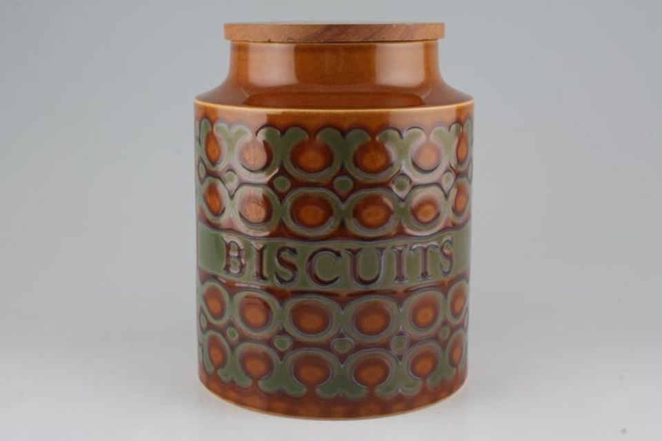 Hornsea Bronte Storage Jar + Lid Size represents height. Biscuits 8"