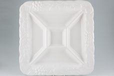 Marks & Spencer White Embossed Hor's d'oeuvres Dish 5 Compartments, Square 14 3/4" thumb 1