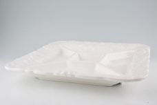 Marks & Spencer White Embossed Hor's d'oeuvres Dish 5 Compartments, Square 14 3/4" thumb 2
