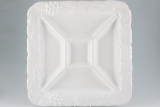 Marks & Spencer White Embossed Hor's d'oeuvres Dish 5 Compartments, Square 14 3/4"