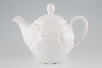 Sell Marks & Spencer White Embossed Teapot Large Fruit Pattern 2 1/4pt