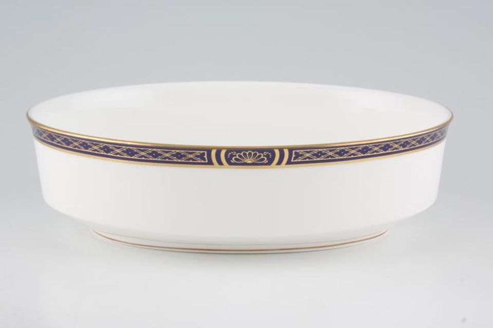 Royal Worcester Mountbatten Cobalt Blue - Gold Edge Serving Dish Oval / Straight Sided 8 7/8"