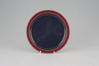 Denby Harlequin Tea / Side Plate Blue Inner - Red Outer 6 3/4"