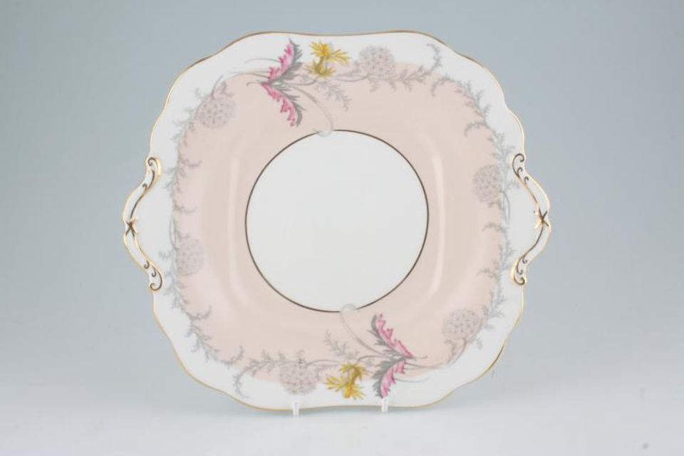Aynsley Wayside - Pink Cake Plate Square 10 1/4"