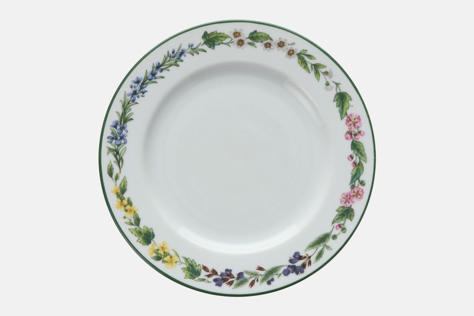 Royal Worcester Worcester Herbs Salad/Dessert Plate Made in England, No Pattern In Centre 8 1/4"