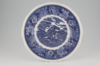 Adams English Scenic - Blue Dinner Plate Horses 10 1/4"
