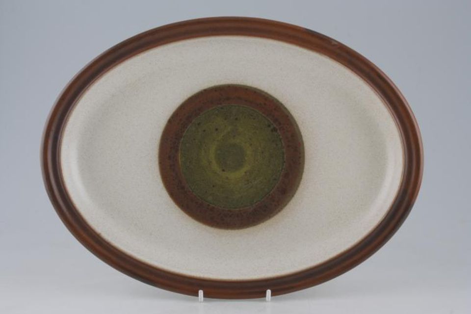 Denby Potters Wheel - Green and Yellow Centre Oval Platter 12 1/2"