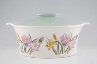 Portmeirion Ladies Flower Garden Casserole Dish + Lid Oval - Backstamps Vary 4pt