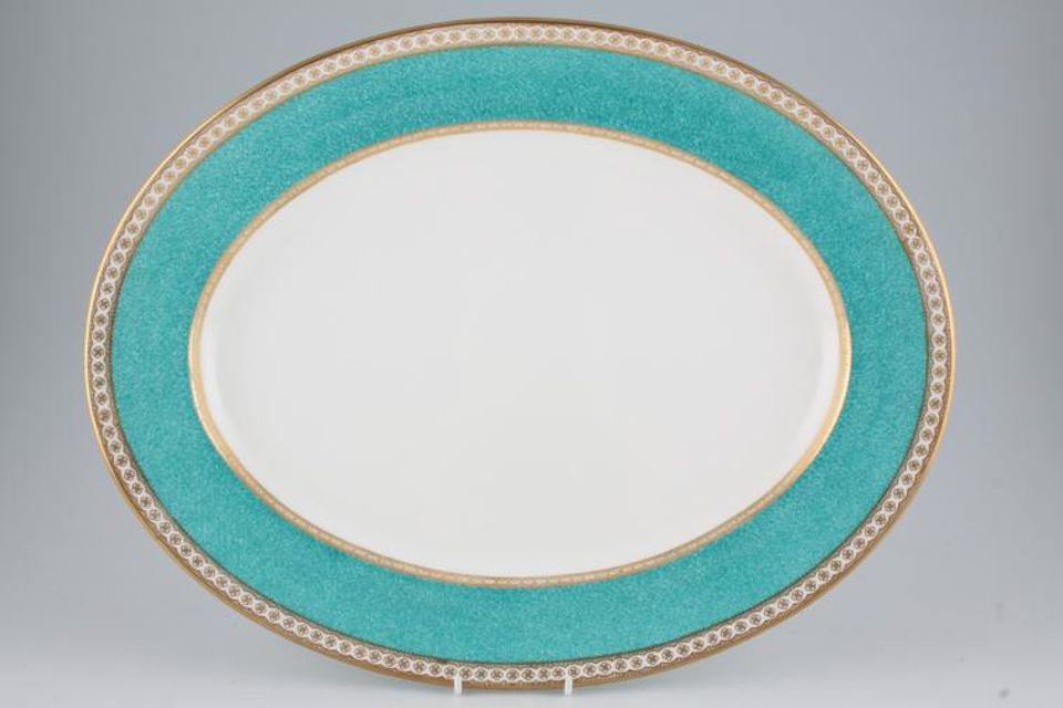 Wedgwood Ulander - Powder Turquoise Oval Platter 17"