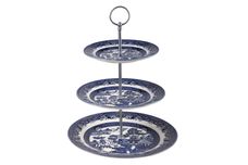 Churchill Blue Willow 3 Tier Cake Stand Silver cake stand kit design may vary thumb 1