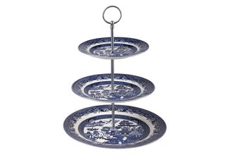 Sell Churchill Blue Willow 3 Tier Cake Stand Silver cake stand kit design may vary