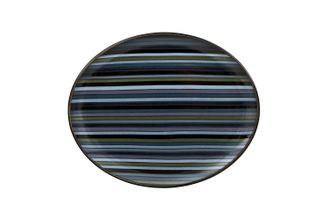 Denby Jet Oval Platter Stripes 14"