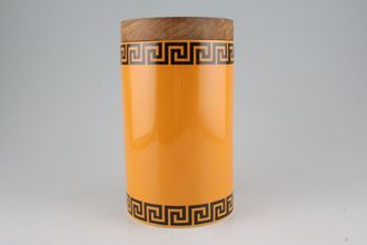 Sell Portmeirion Greek Key - Orange + Black Storage Jar + Lid Size represents height without lid 7 1/2"