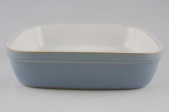 Denby Blue Jetty Serving Dish Square - White Inside/Light Blue Outside 9 3/8"