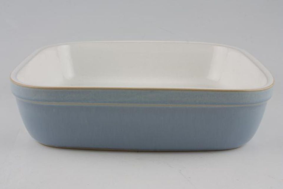 Denby Blue Jetty Serving Dish Square - White Inside/Light Blue Outside 9 3/8"
