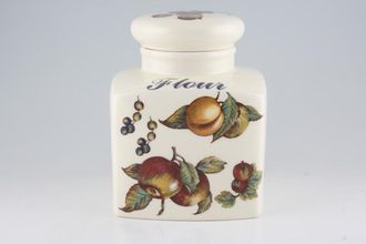 Staffordshire Autumn Fayre Storage Jar + Lid Flour, Regal Collection 6 3/4"