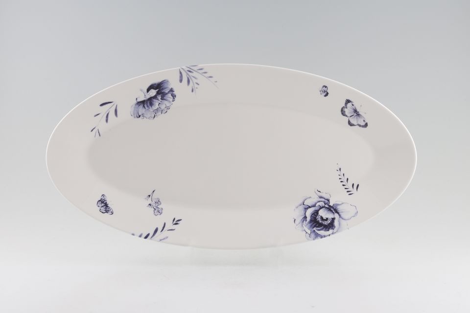 Jasper Conran for Wedgwood Blue Butterfly Oval Platter 16 1/2" x 8 1/4"