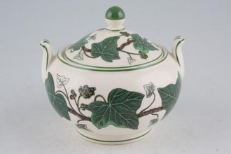 Wedgwood Napoleon Ivy - Green Edge Sugar Bowl - Lidded (Coffee) Size represents height without lid 2 5/8"