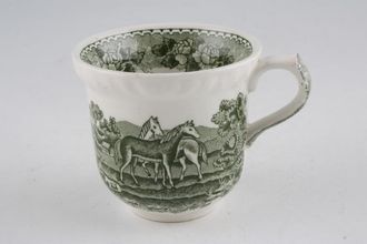 Adams English Scenic - Green Coffee Cup Horse Scene 2 3/4" x 2 1/2"