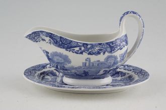 Spode Blue Italian (Copeland Spode) Sauce Boat Stand Mint Sauce Boat Stand Only 5 3/4"