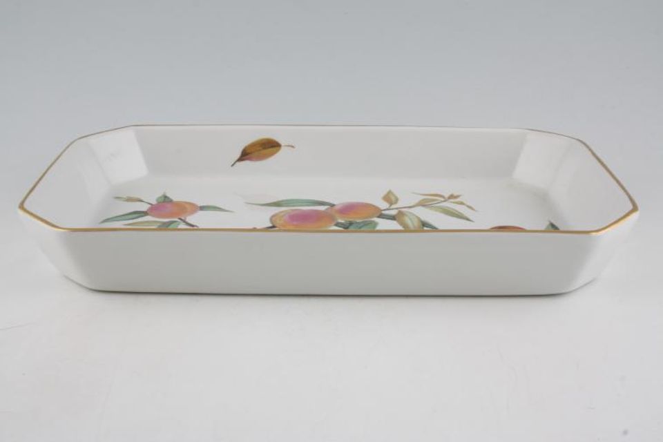 Royal Worcester Evesham - Gold Edge Serving Dish Oblong, Peaches and Orange 14 1/8" x 8 1/4"