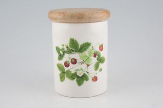 Portmeirion Summer Strawberries Storage Jar + Lid With Wooden Lid 3" x 4"