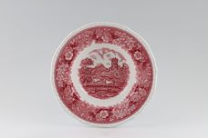 Adams English Scenic - Pink Rimmed Bowl Horses and Castle 8 1/8" thumb 1