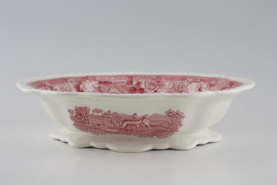 Adams English Scenic - Pink Vegetable Tureen Base Only