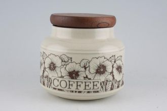 Sell Hornsea Cornrose Storage Jar + Lid Coffee - Wooden lid 4 1/4"