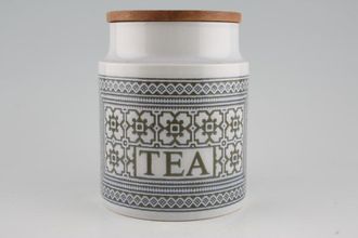 Hornsea Tapestry Storage Jar + Lid Tea - Size represents height 6"