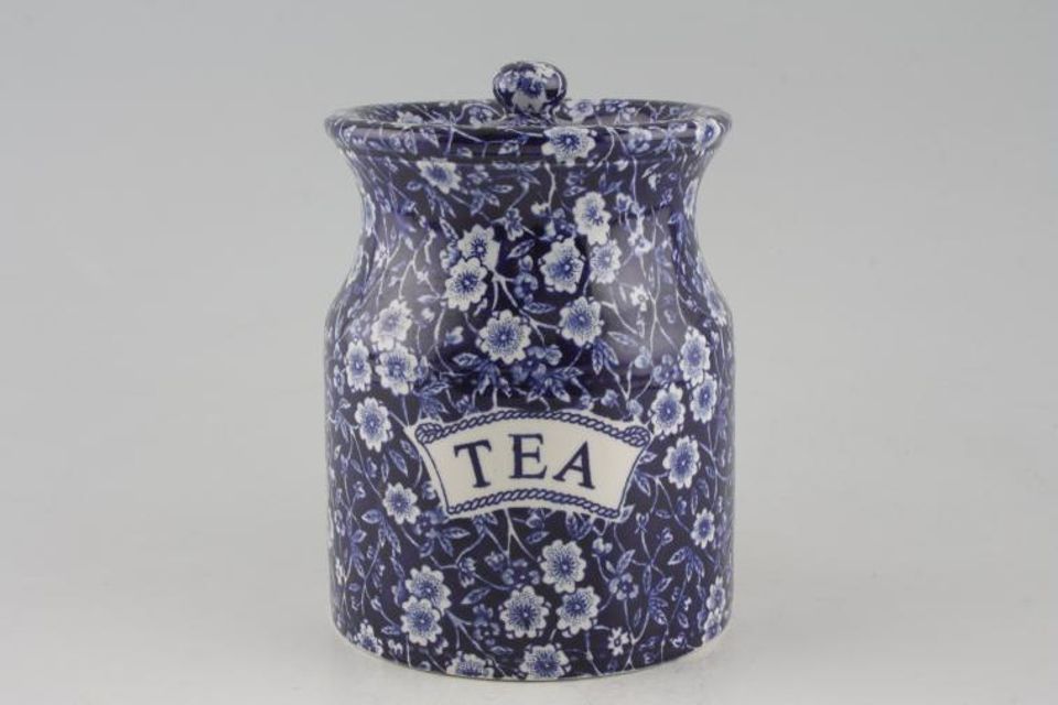 Burleigh Blue Calico Storage Jar + Lid Tea