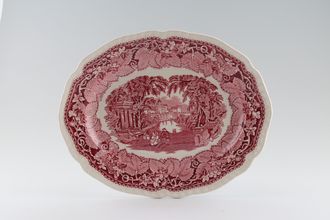 Masons Vista - Pink Oval Platter 11 1/4"