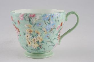 Shelley Melody - Green Edge Teacup Footed 3 1/4" x 2 3/4"