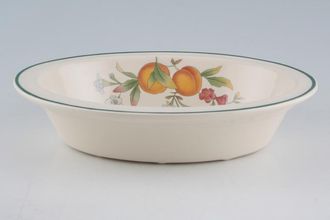 Cloverleaf Peaches and Cream Pie Dish Oval - Rimmed 9 3/4"
