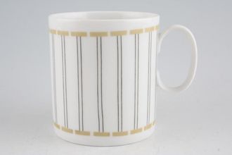 Thomas White with Black and Mustard Detail Teacup 2 3/4" x 3"