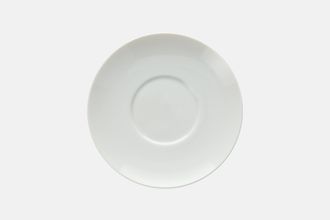 Thomas White with Black and Mustard Detail Tea Saucer All White 6 1/2"