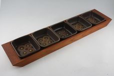 Denby Arabesque Hor's d'oeuvres Dish Set of 5 Hor's d'oeuvres Dish on wooden base 24 3/4" x 5 3/4" thumb 2