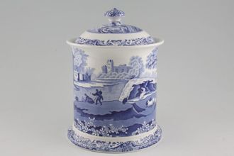 Sell Spode Blue Italian Biscuit Jar + Lid Not a sealed lid 6 3/4"