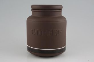 Hornsea Contrast Storage Jar + Lid Ceramic Lid - Coffee embossed on jar 4" x 6"