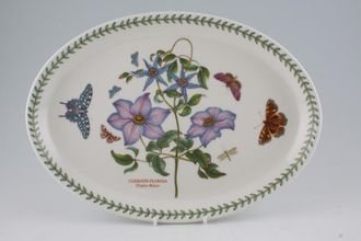 Portmeirion Botanic Garden Oval Platter Clematis Florida - Virgins Bower - Named 12 7/8"